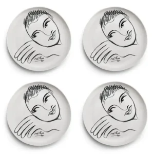 0p-sp-let-4 SIDE PLATE SET OF 4 \ Let's Face It!