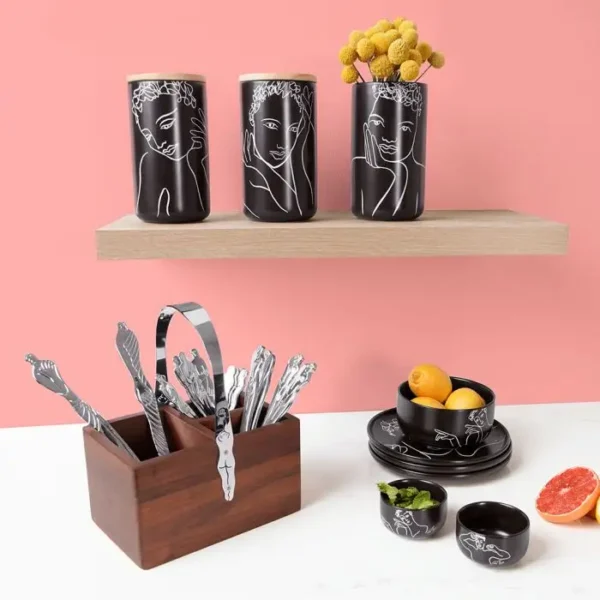 CANISTER LARGE SET OF 3 \ Sketchbook Black Mix